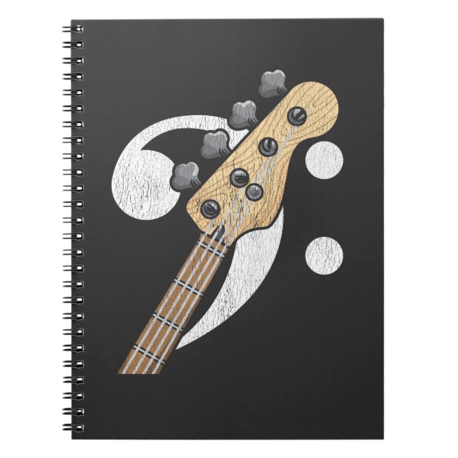 Bass Clef Guitar Bass Player Musician Notebook (Front)