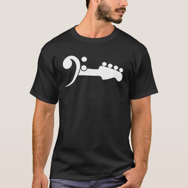 Bass Clef Guitarist Bass Guitar Player Bassist Mus T-Shirt (Front)
