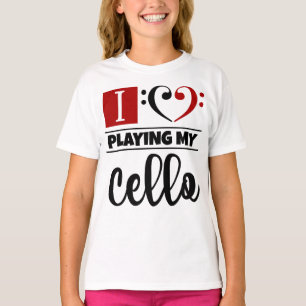 Bass Clef Heart I Love Playing My Cello T-Shirt