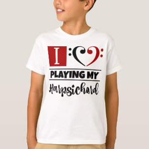 Bass Clef Heart I Love Playing My Harpsichord T-Shirt