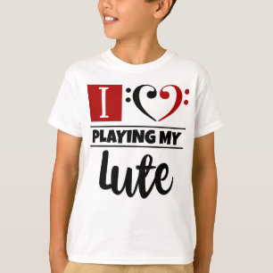 Bass Clef Heart I Love Playing My Lute T-Shirt