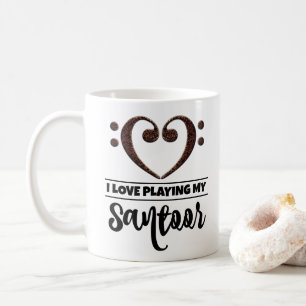 Bass Clef Heart I Love Playing My Santoor Coffee Mug