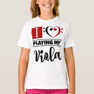 Bass Clef Heart I Love Playing My Viola T-Shirt