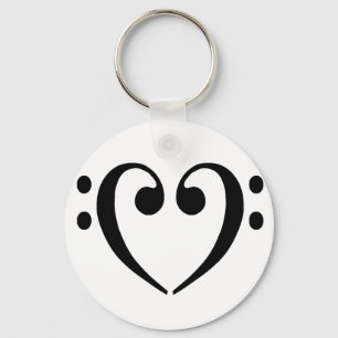 Bass Clef Heart Key Ring