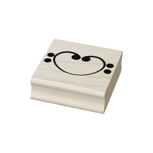 Bass clef heart rubber stamp (Stamp)