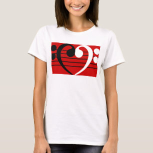 Bass Clef Heart T-Shirt