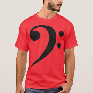 Bass Clef Music Bassists Bass Players Black on Bl T-Shirt