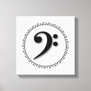 Bass Clef Music Note Design Canvas Print