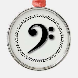 Bass Clef Music Note Design Metal Tree Decoration
