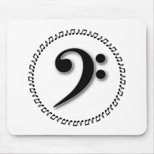 Bass Clef Music Note Design Mouse Mat