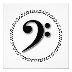 Bass Clef Music Note Design Photo Print