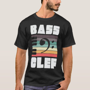 Bass Clef Music Notes Digital Art T-Shirt