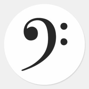 Bass Clef Music Symbol Classic Round Sticker