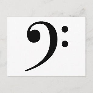 Bass Clef Music Symbol Postcard
