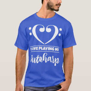 Bass Clef Musical Heart I Love Playing My Autoharp T-Shirt