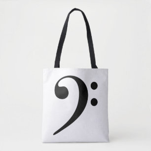 Bass Clef Musical Tote Bag