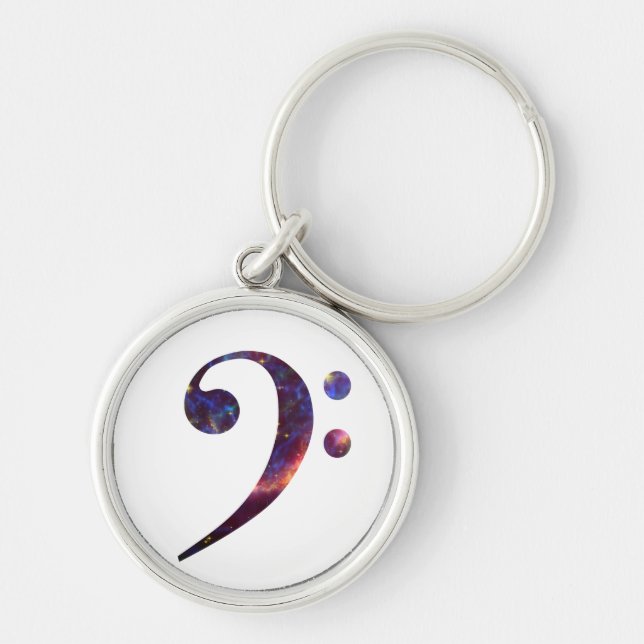 Bass clef nebula 1 key ring (Front)
