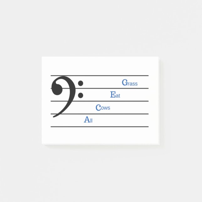 Bass Clef Notes (Space Rhymes) (Front)