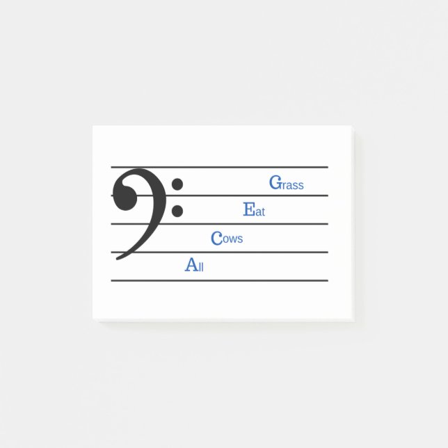 Bass Clef Notes (Space Rhymes) (Front)