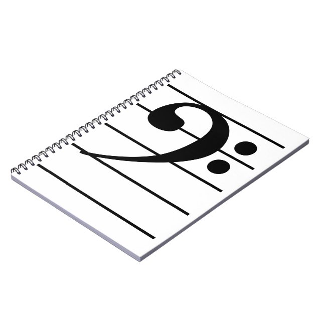 Bass Clef on Staff Notebook (Left Side)