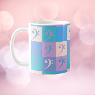 Bass Clef Patter Music Pastel Colours Coffee Mug