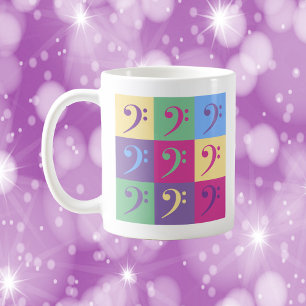 Bass Clef Pattern Colourful Coffee Mug