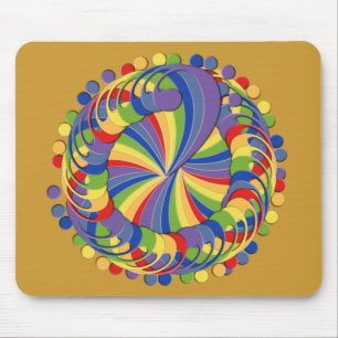 Bass Clef Pinwheel Rainbow Mouse Mat