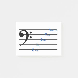 Bass Clef Post-it Notes (Line Rhymes)