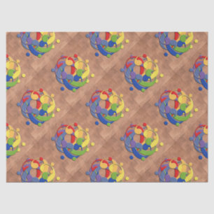 Bass Clef Rainbow Puzzle Ball on Copper Shingles Tissue Paper