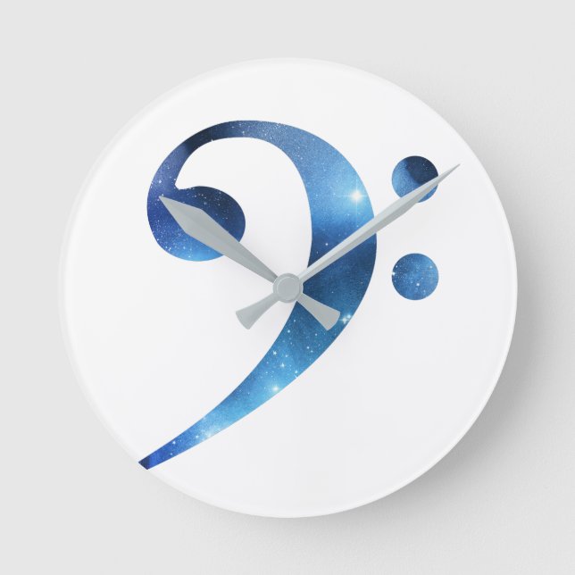 Bass clef round clock (Front)