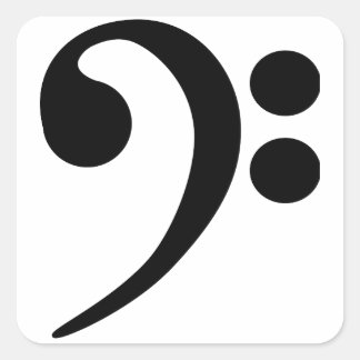 Bass Clef Square Sticker