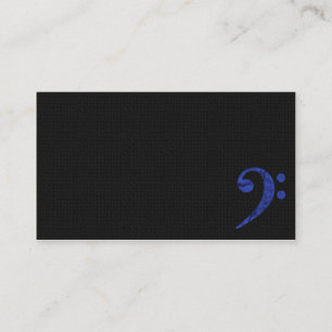 Bass Clef Symbol. Blue Musician Business Card