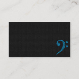Bass Clef Symbol. Cyan Musician Business Card