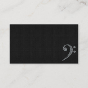 Bass Clef Symbol. Grey Musician Business Card