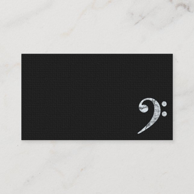 Bass Clef Symbol White Musician Business Card (Front)