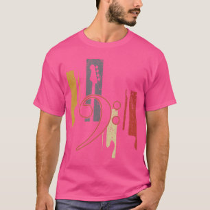 Bass Clef Vintage Bass Guitar Players Music Vintag T-Shirt