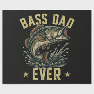 Bass Dad Ever Fishing Father's Day Fisherman Wrapping Paper