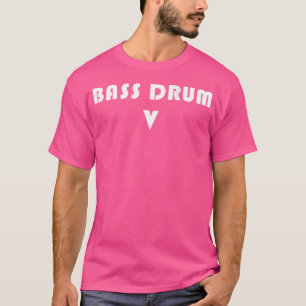 Bass Drum 5 Marching Band Drumline Back Printed On T-Shirt