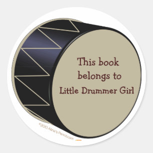 Bass Drum Bookplate Customisable Sticker Template