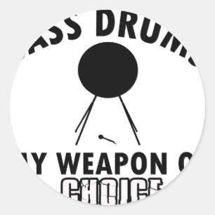 bass-drum choice classic round sticker