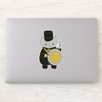 Bass Drummer Marching Band Cat Black Yellow Gold