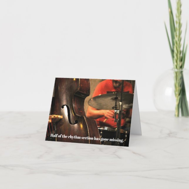 Bass & Drums Rhythm Section Musician Get Well Card (Front)