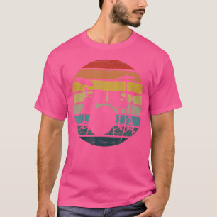 Bass Drums Silhouette On A Distressed Retro Sunset T-Shirt