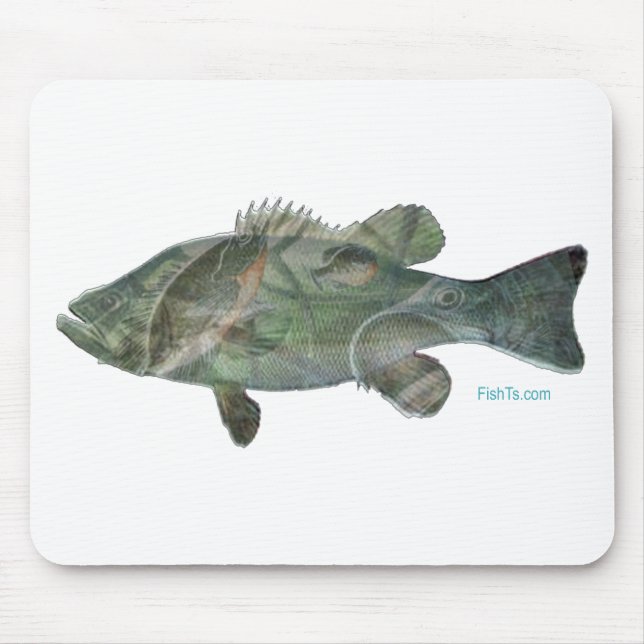 Bass feeding inside the bass-Great Mural effect Mouse Mat (Front)