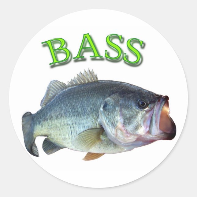bass fish 14 classic round sticker (Front)