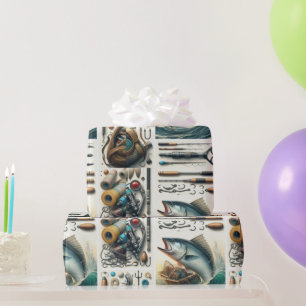 Bass Fish and Tackle For Him Gift Wrapping Paper
