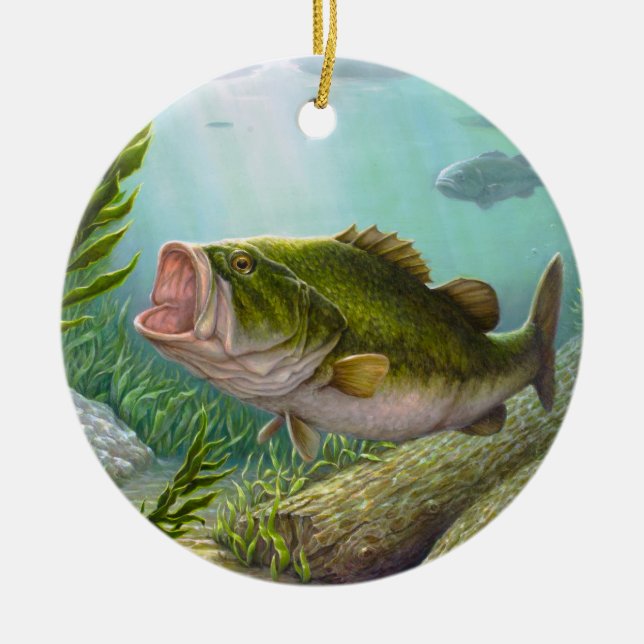 Bass Fish Ceramic Tree Decoration (Front)