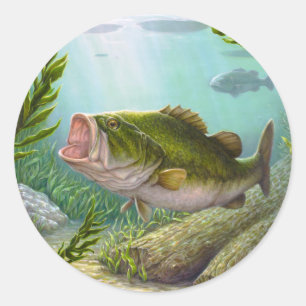 Bass Fish Classic Round Sticker