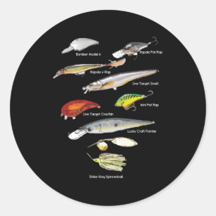 Bass Fish Lures Baits Fishing Classic Round Sticker