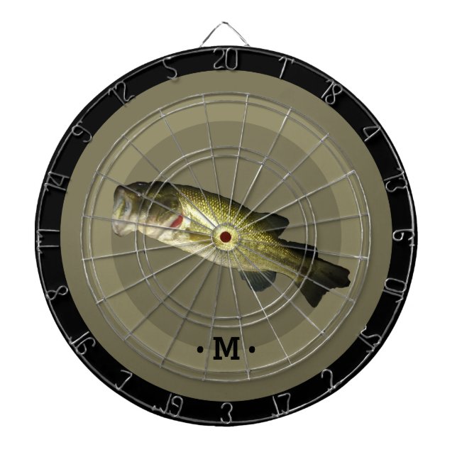 Bass Fish Monogram Mens  Dartboard (Front)